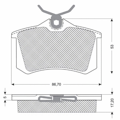 Kit de plaquettes de frein, frein à disque MTR MT573