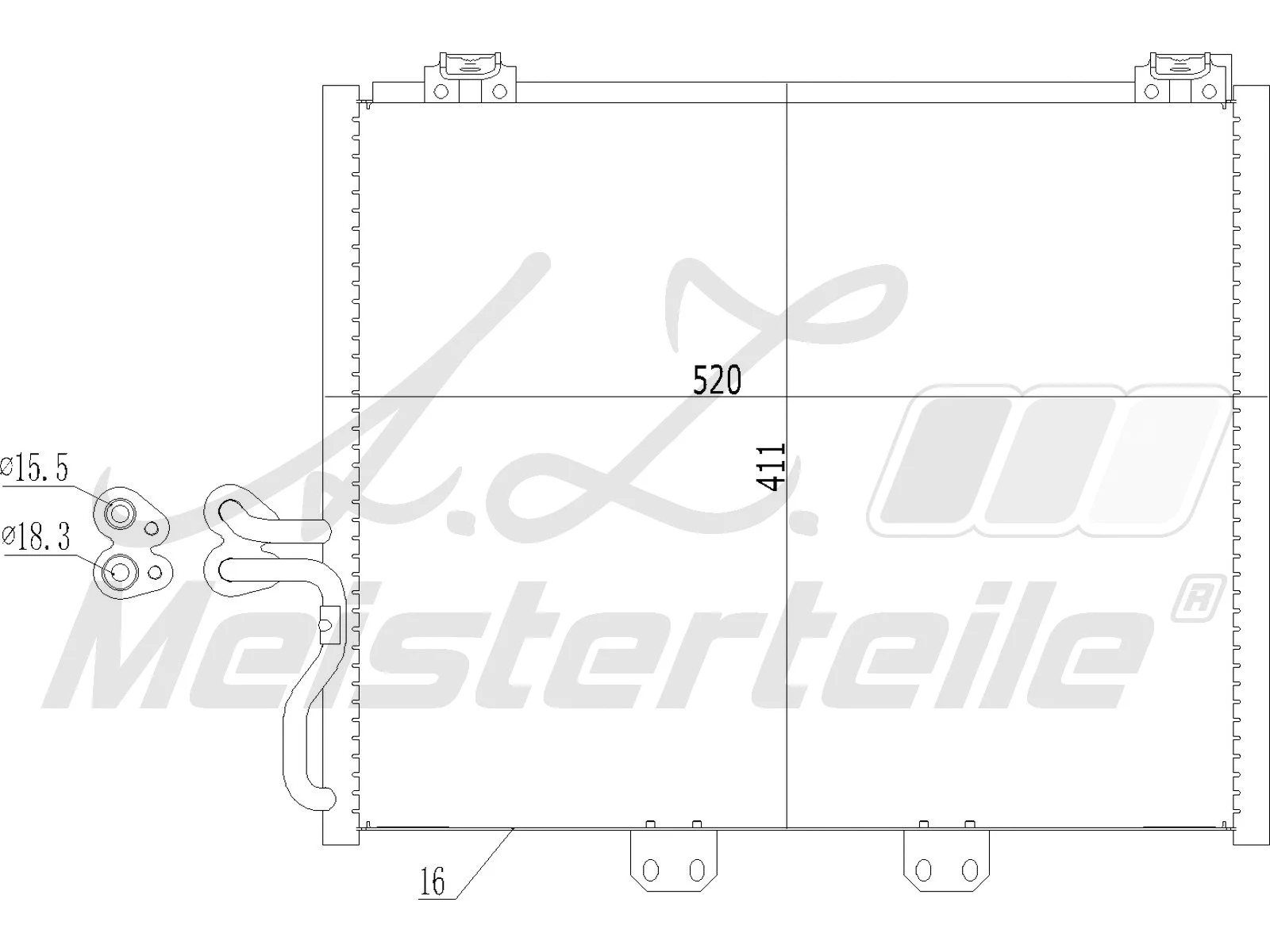 Condenseur, climatisation A.Z. Meisterteile AZMT-45-030-1251