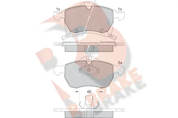 Kit de plaquettes de frein, frein à disque R BRAKE RB1248