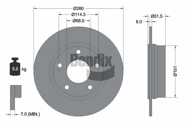 Disque de frein BENDIX Braking BDS2327