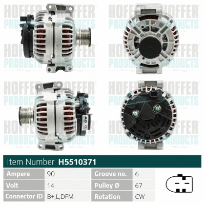 Alternateur HOFFER H5510371