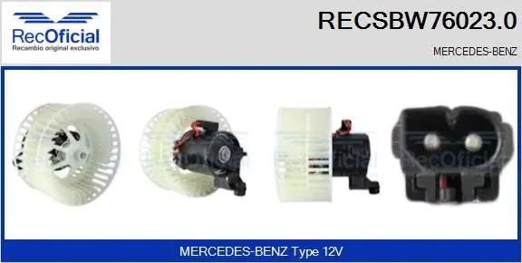 Pulseur d'air habitacle RECOFICIAL RECSBW76023.0