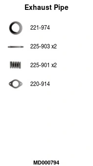 Tuyau d'échappement FA1 MD000794