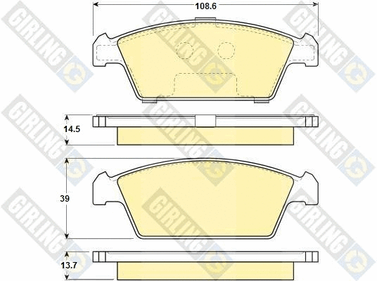Kit de plaquettes de frein, frein à disque GIRLING 6131089