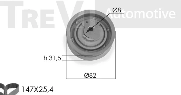 Kit de courroie crantée TREVI AUTOMOTIVE KD1289