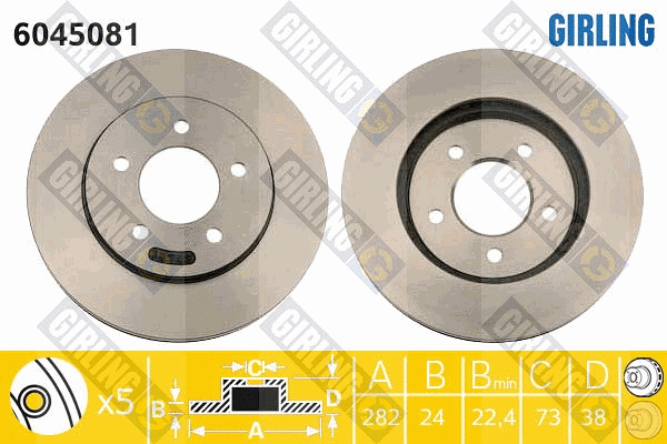 Disque de frein GIRLING 6045081