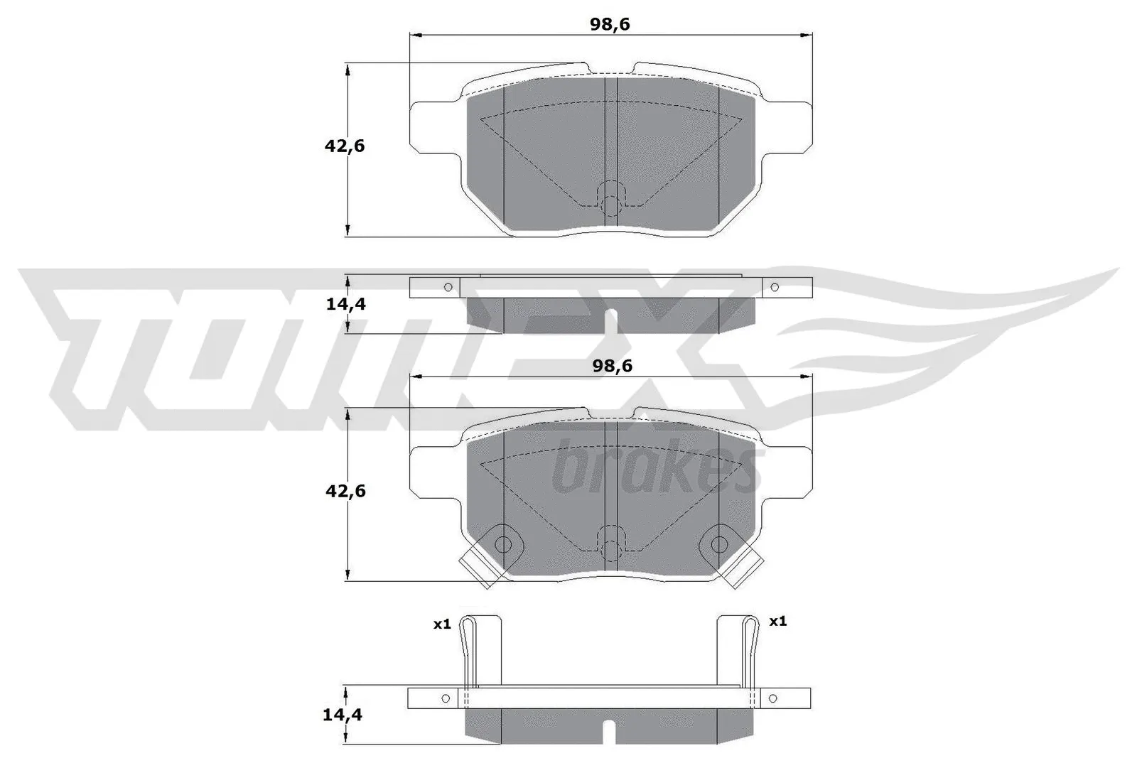 Kit de plaquettes de frein, frein à disque TOMEX Brakes TX 15-01