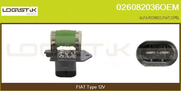 Prérésistance, moteur électrique (ventilateur de radiateur) LGK 026082036OEM