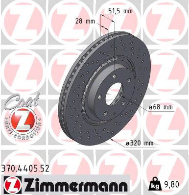 Disque de frein ZIMMERMANN 370.4405.52