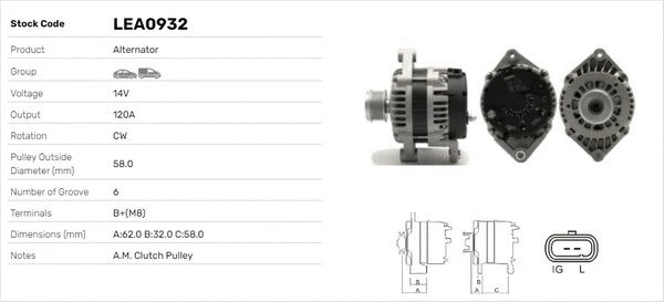 Alternateur LUSA LEA0932