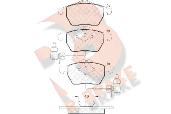 Kit de plaquettes de frein, frein à disque R BRAKE RB1331