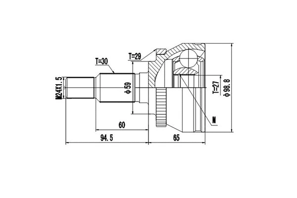 Jeu de joints, arbre de transmission DYNAMATRIX DCV899254