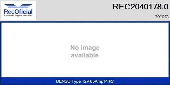 Alternateur RECOFICIAL REC2040178.0