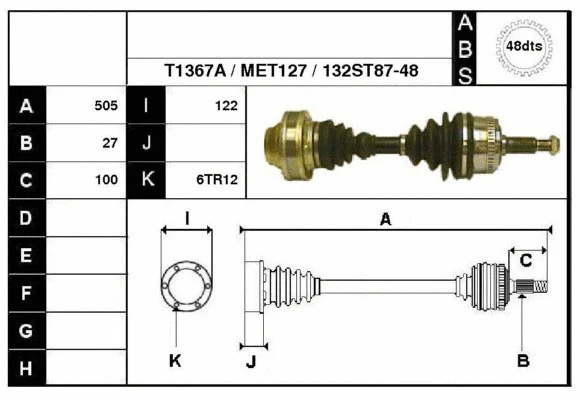 Arbre de transmission Technika 67132A
