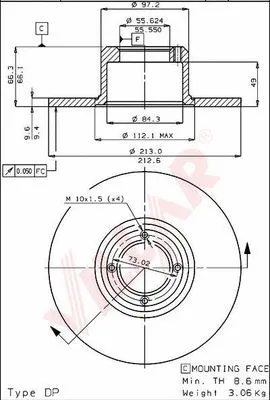 Disque de frein VILLAR 628.1721