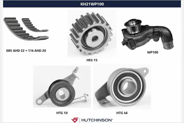 Pompe à eau + kit de courroie crantée HUTCHINSON KH 21WP100
