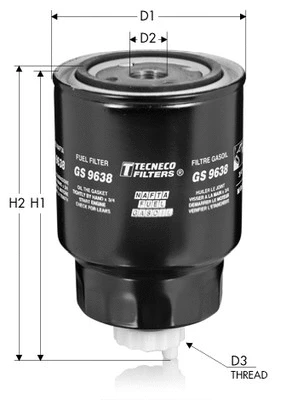 Filtre à carburant TECNECO FILTERS GS9638