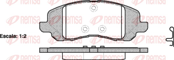 Kit de plaquettes de frein, frein à disque REMSA 0804.20