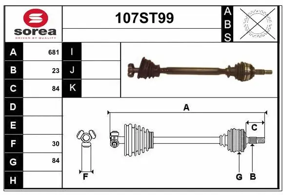 Arbre de transmission STARTCAR 107ST99