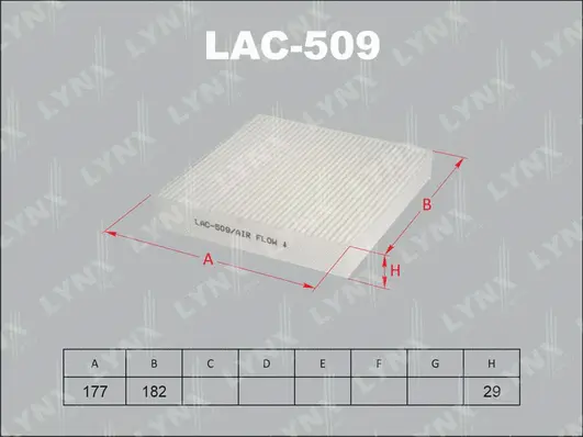 Filtre, air de l'habitacle LYNXAUTO LAC-509