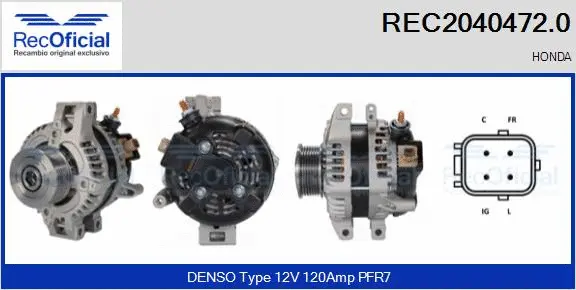 Alternateur RECOFICIAL REC2040472.0