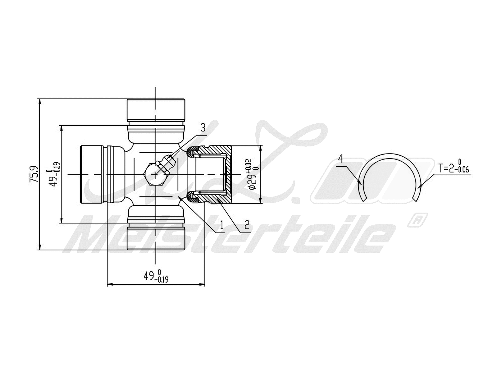Joint, arbre de transmission A.Z. Meisterteile AZMT-42-041-1067