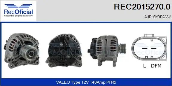 Alternateur RECOFICIAL REC2015270.0