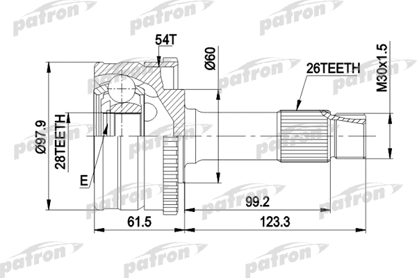 Jeu de joints, arbre de transmission PATRON PCV2461