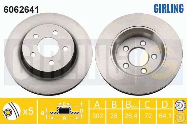 Disque de frein GIRLING 6062641