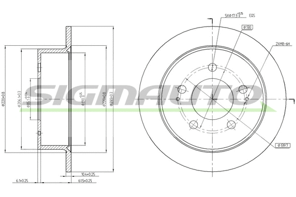 Disque de frein SIGMAUTO DBB753S
