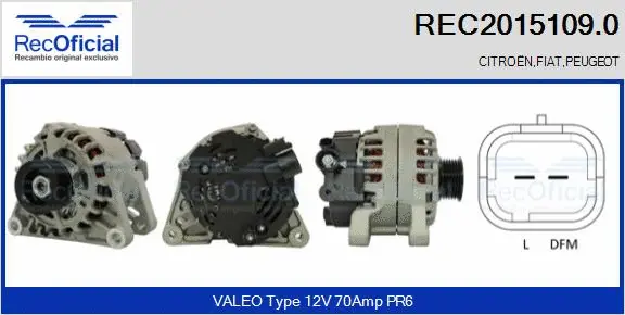 Alternateur RECOFICIAL REC2015109.0