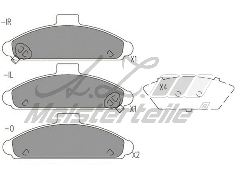 Kit de plaquettes de frein, frein à disque A.Z. Meisterteile AZMT-44-022-2136