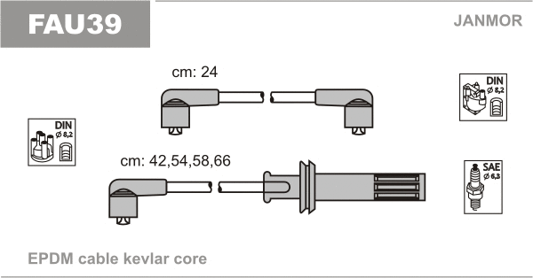 Kit de câbles d'allumage JANMOR FAU39
