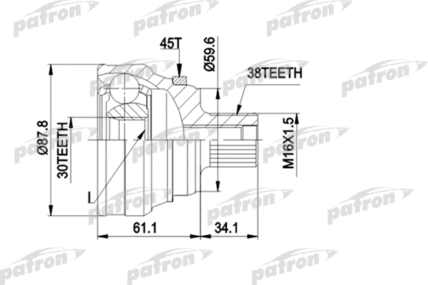Jeu de joints, arbre de transmission PATRON PCV1140