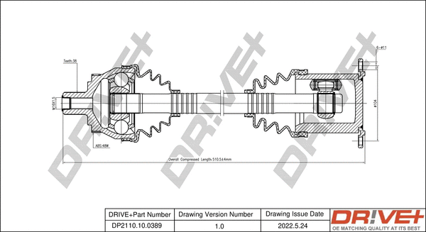 Arbre de transmission Dr!ve+ DP2110.10.0389