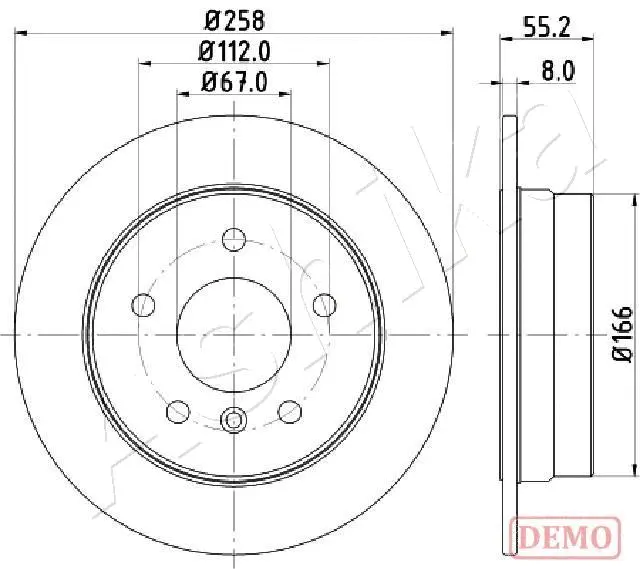 Disque de frein ASHIKA 61-00-0500C