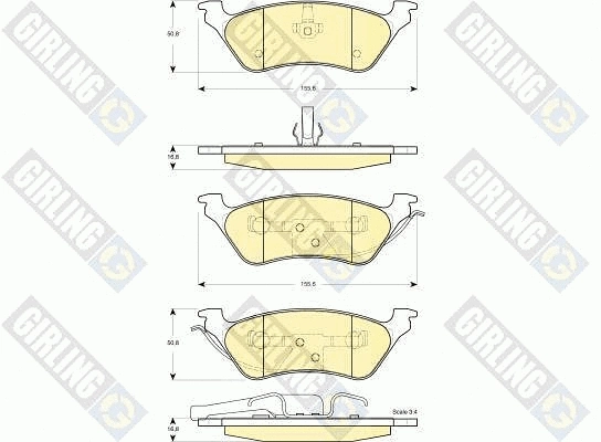 Kit de plaquettes de frein, frein à disque GIRLING 6141305