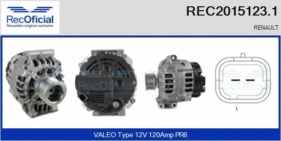 Alternateur RECOFICIAL REC2015123.1
