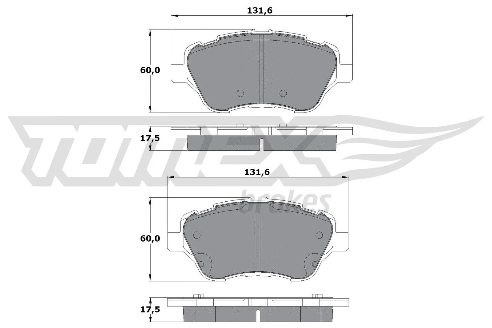 Kit de plaquettes de frein, frein à disque TOMEX Brakes TX 17-16