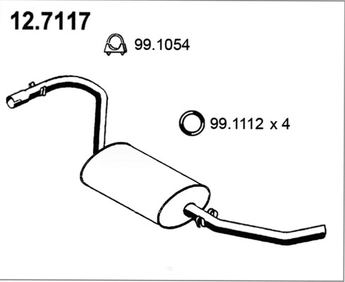 Silencieux arrière ASSO 12.7117