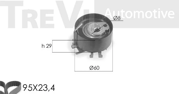 Pompe à eau + kit de courroie crantée TREVI AUTOMOTIVE KD1240HP