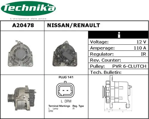 Alternateur Technika A20478