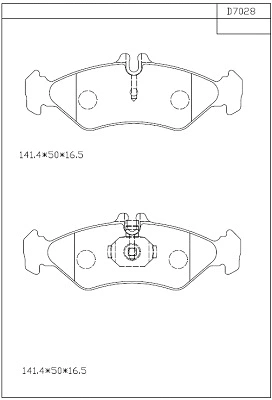 Kit de plaquettes de frein, frein à disque ASIMCO KD7028