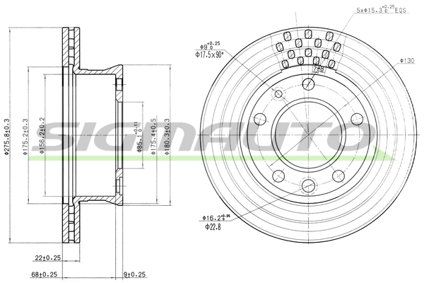 Disque de frein SIGMAUTO DBB013V