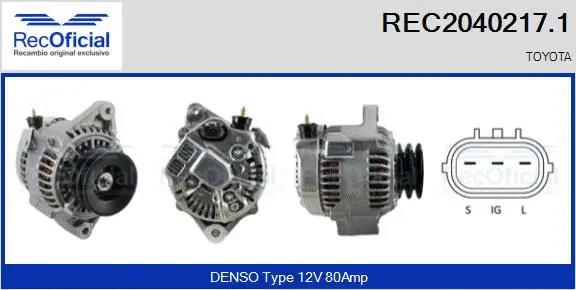 Alternateur RECOFICIAL REC2040217.1