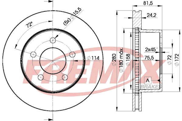 Disque de frein FREMAX BD-5115