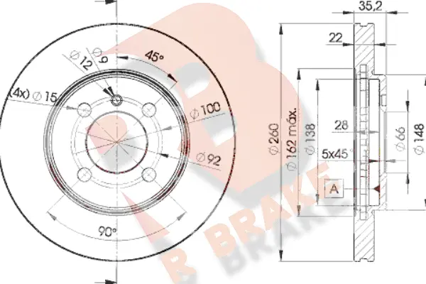 Disque de frein R BRAKE 78RBD24749
