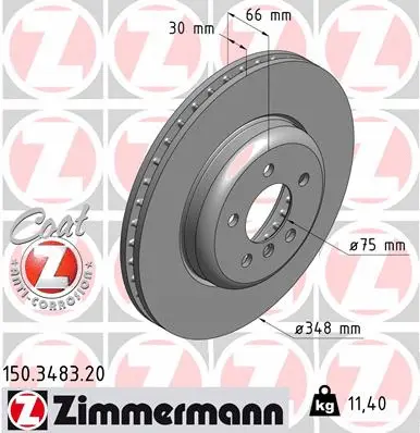 Disque de frein ZIMMERMANN 150.3483.20