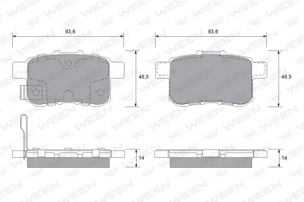 Kit de plaquettes de frein, frein à disque WEEN 151-2569