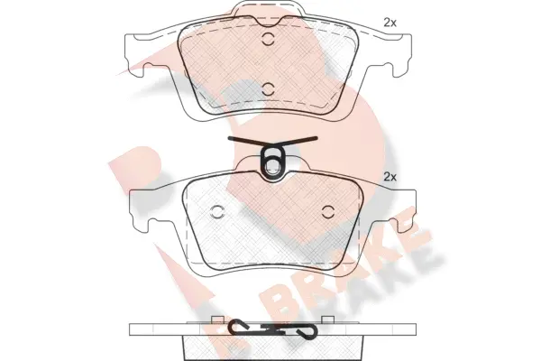 Kit de plaquettes de frein, frein à disque R BRAKE RB1744
